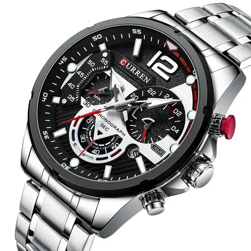 Curren Luxury Chronograph Black Dial Men's Watch- 8395